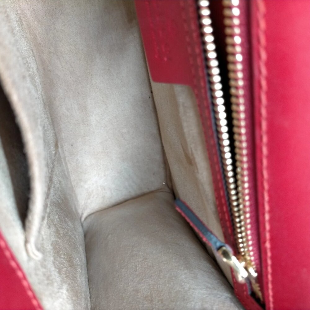 Authentic Gucci Sherry Line Red Leather Shoulder Bag mn684-112625 - Picture 13 of 16